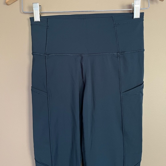 {Lululemon} Fast & Free Crop II Nulux 19" in Nocturnal Teal - Womens 4 - Picture 2 of 11